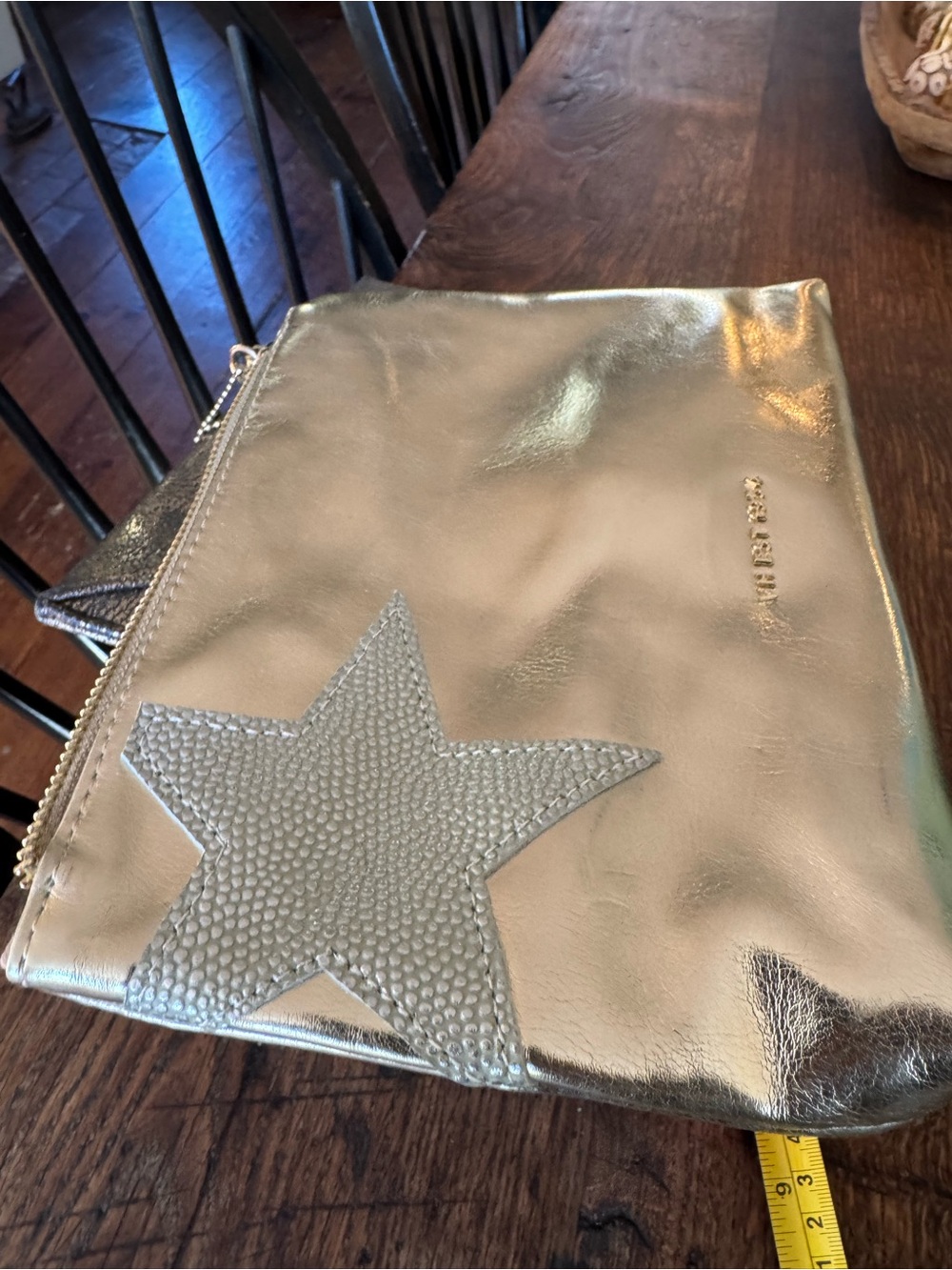 Vintage Havana Est 1954 Metallic Silver Star Zip Pouch - Women Bags